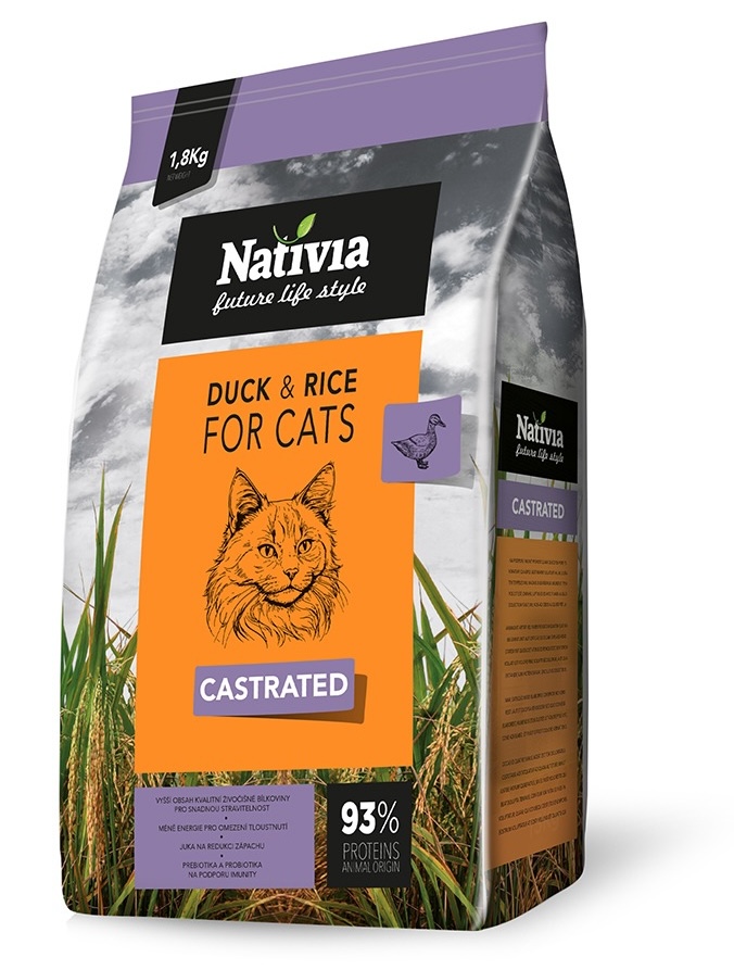 Nativia Cat Castrated Duck & Rice 1,8 kg